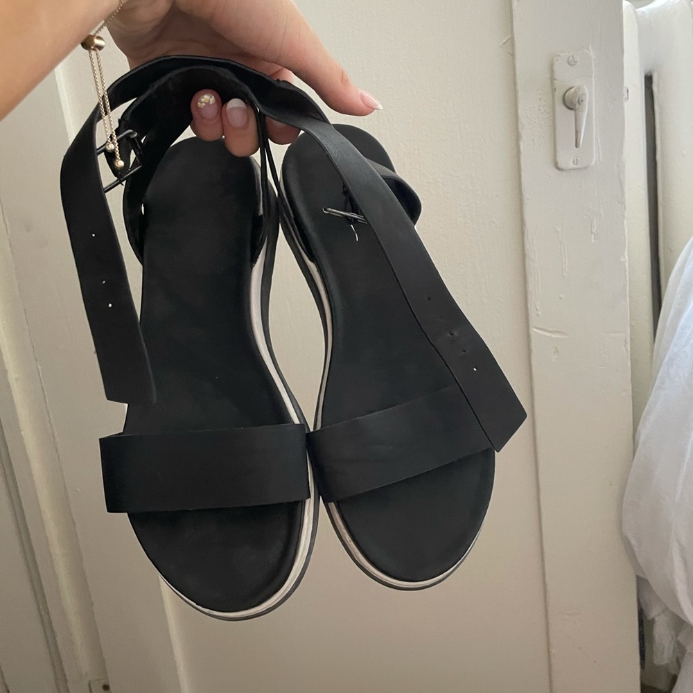 target black and white platform sandals